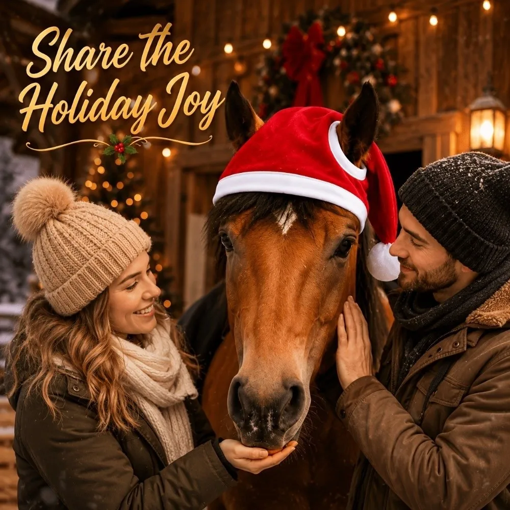 Equine Accessories Soft Horse Santa Hat Breathable Red Winter Christmas Horse Hat Festive Comfortable Pony Dress Up Hat Holiday