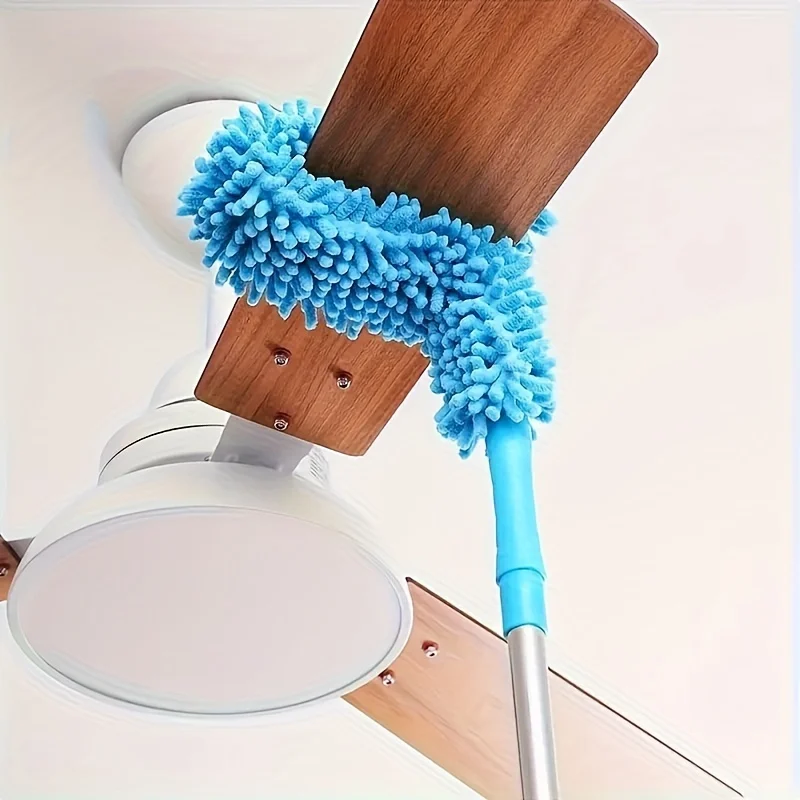 

1 Ceiling fan cleaner with telescopic rod, removable and clean ceiling and fan cleaner with dust brush, suitable for high ceilin