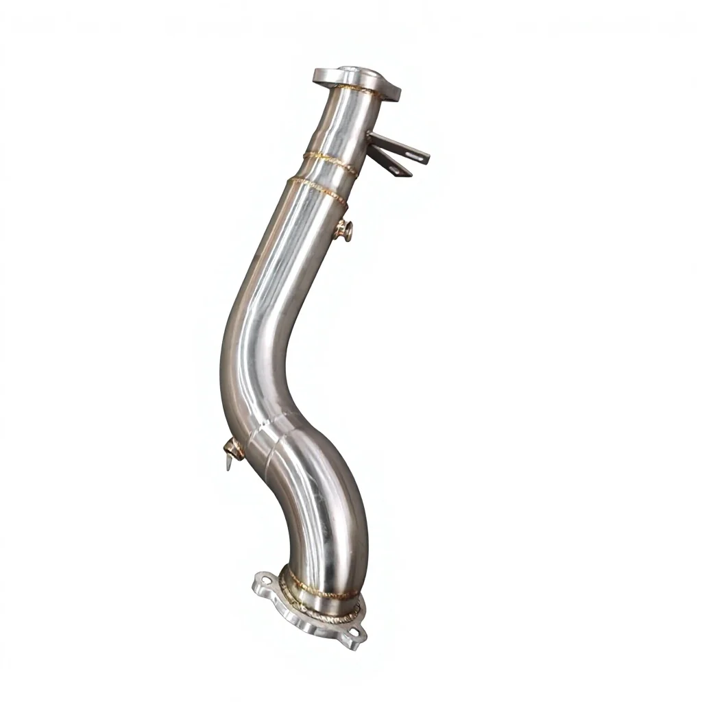 Exhaust Downpipe Polished For Mercedes Benz SLK R172 Exhaust Pipe T304 Stainless Steel Straight Pipe