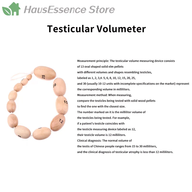 ※12 Kinds Of Size Wooden Orchidometer Testis Volume Meter Measurement For Measure Male Tanner Stage high quality