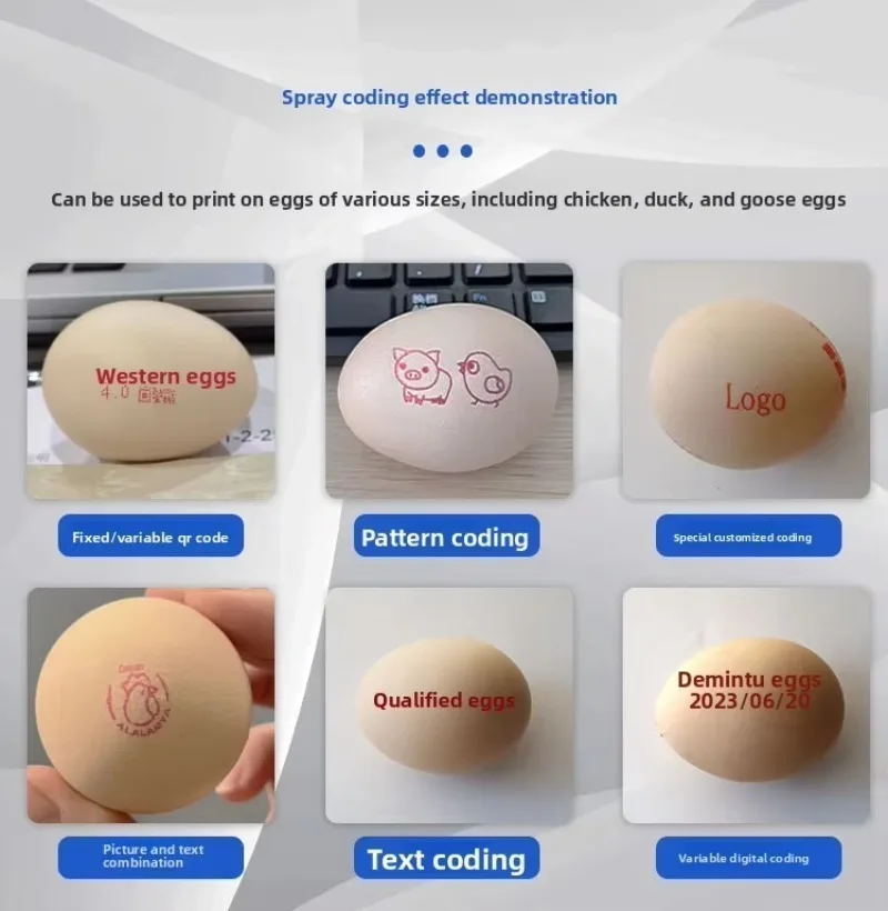 High-Speed 6 Print Head Egg Inkjet Coding Machine Conveyor New Condition Automatic Grade 600dpi for Flex Competitive Price