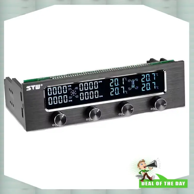 24-Hour Delivery STW 4 Channel Speed Control Adjuster Fan Controller Multi-Function LCD Cooling Front Panel For PC CPU