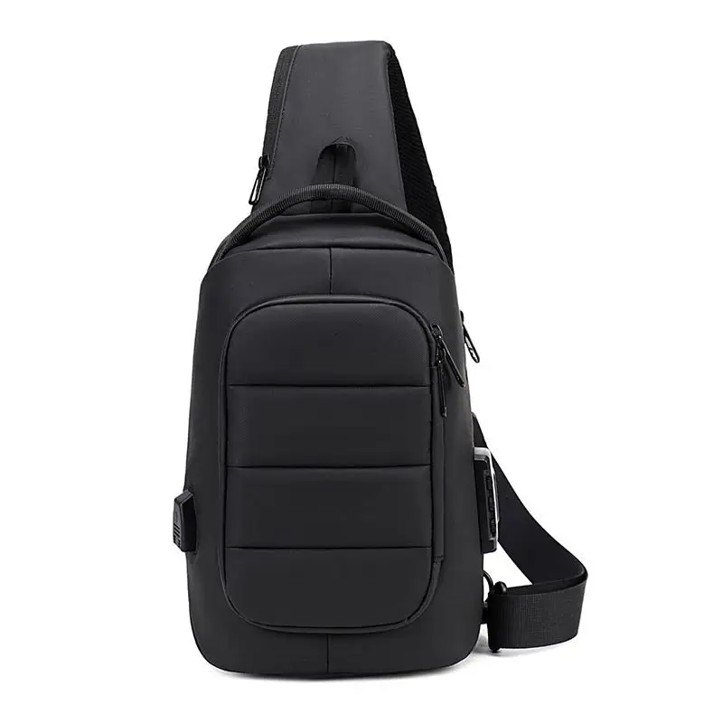 Bolso de pecho con carga USB para hombre, bandolera multifuncional de hombro para IPad de 9,7 pulgadas