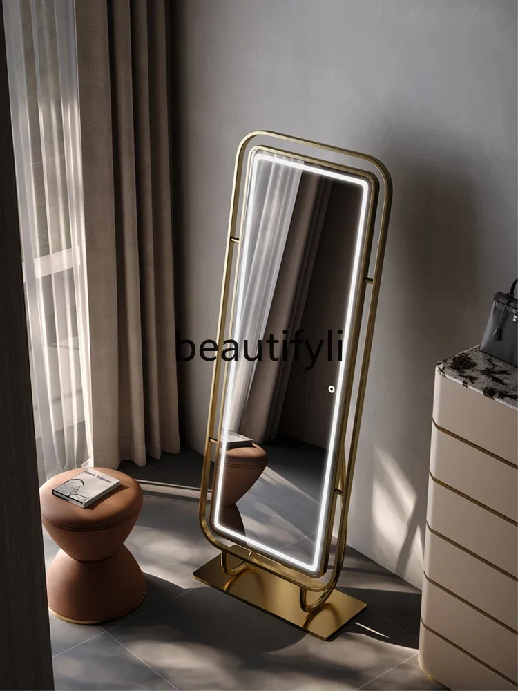 Light luxury full-length mirror high-end rectangular full-body floor mirror