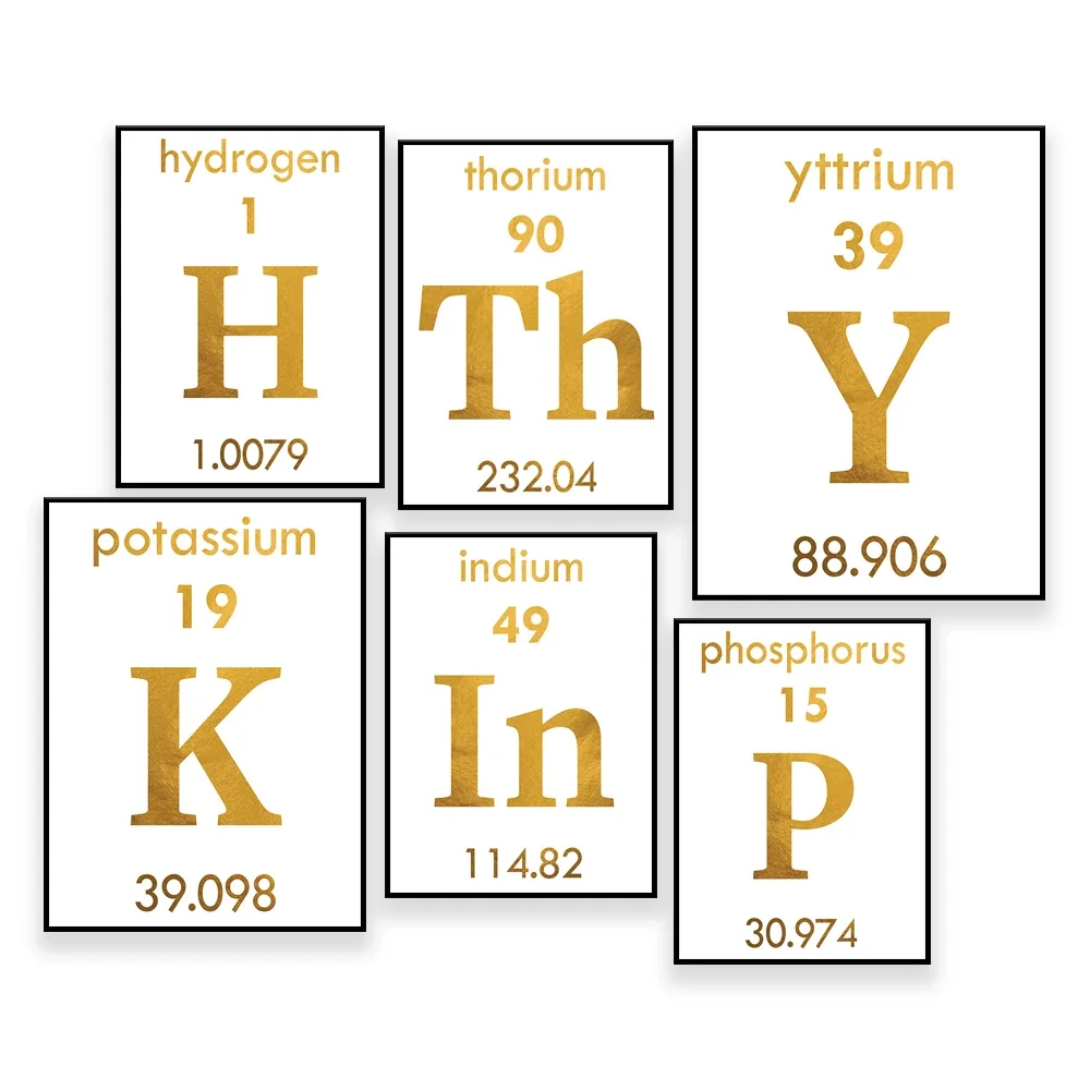Periodic Table Wall Art Foil Print - Periodic Table Of Elements - Science Lab Decor - Periodic Table Print - Table Of Elements