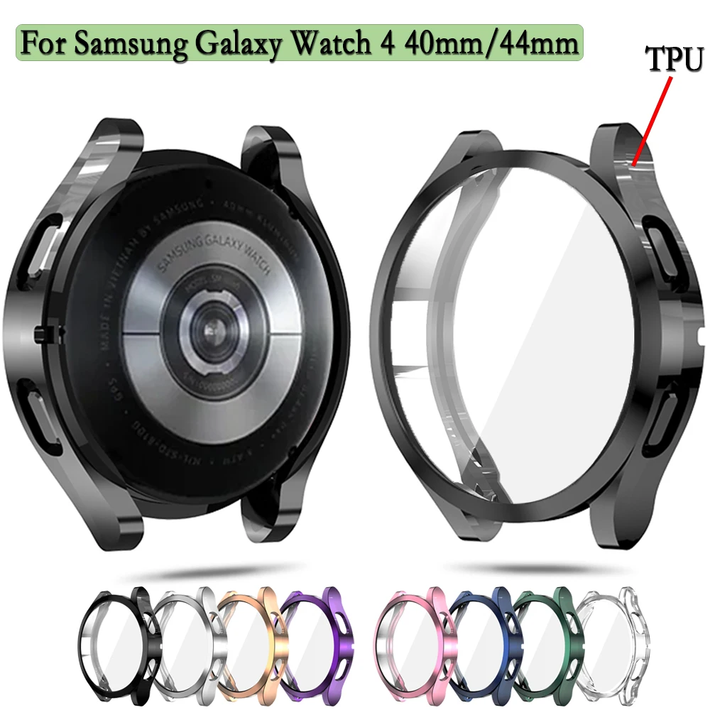 

TPU Case For Samsung Galaxy Watch 4 40mm/44mm Screen Cover Durable And Soft Watch Shell With Screen Protector