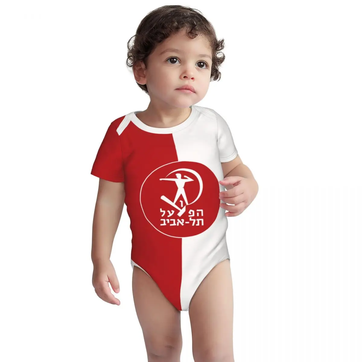 

Israel Hapoel Tel Aviv Bc Pure Cotton Short Sleeve Onesies Bodysuits Baby Romper