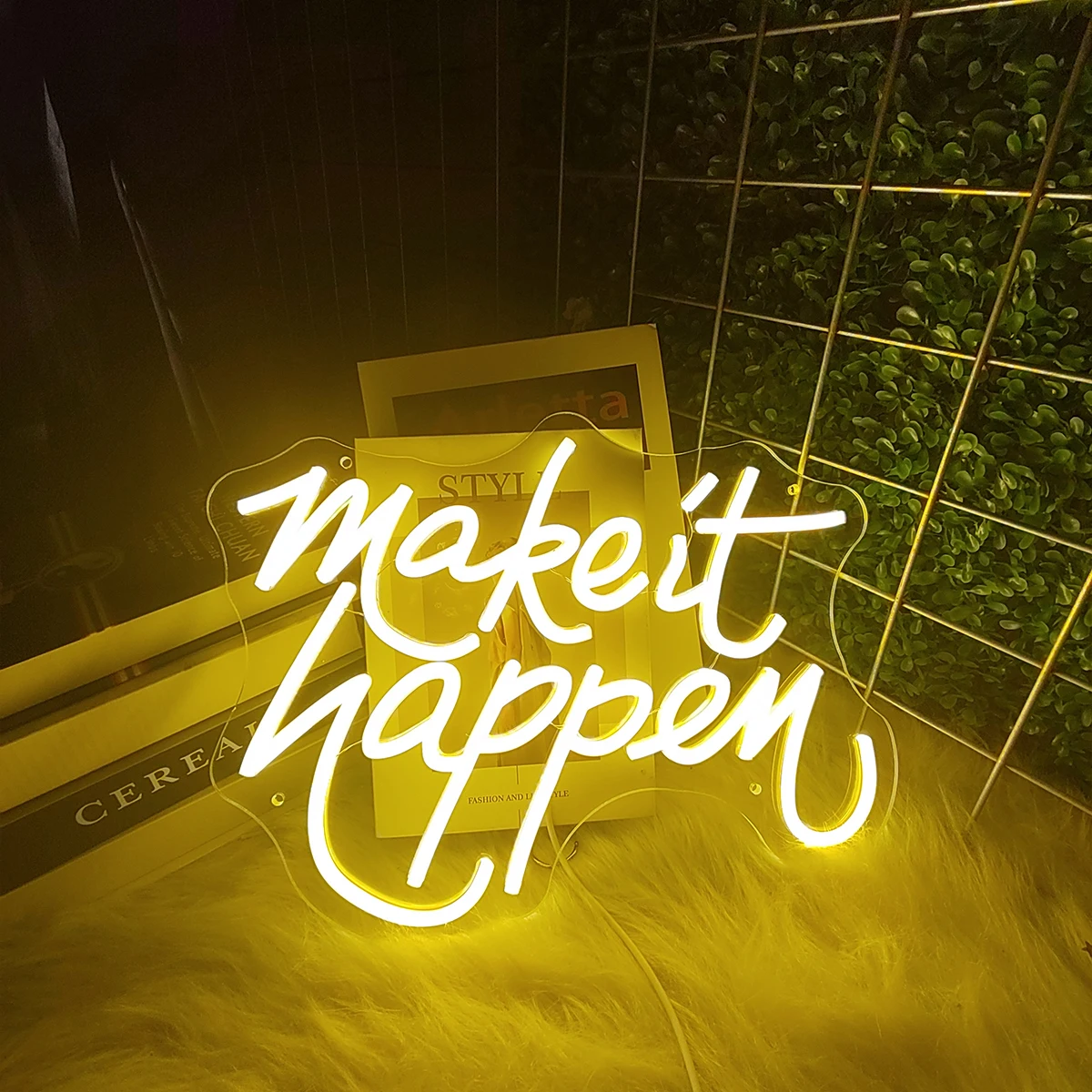 Make it happen neon lights are suitable for birthday parties, weddings, bedroom led neon light decorations.