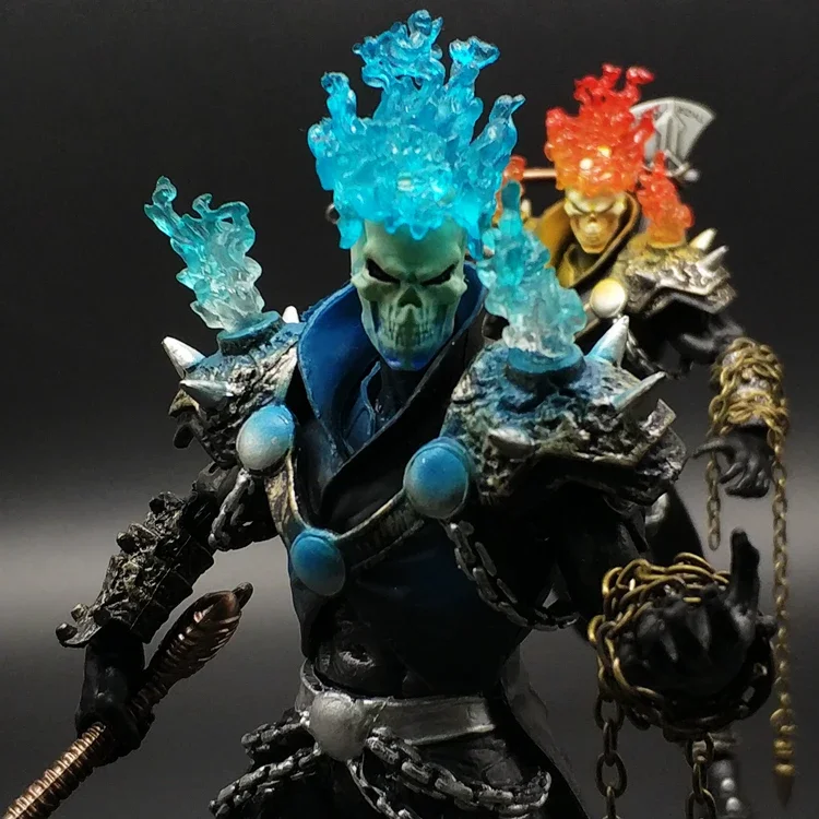 Marvel 7 Inch Ghost Knight Action Figure Back Ghost Child Ghost Knight - Ice Inflammation Figure Model Toy Desktop Collection