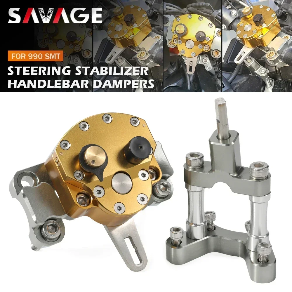 Steering Damper Stabilizer For 990 Supermoto T 990 SMT 2009-2013 Motorcycle Accessories Handlebar Bar Clamp Kit Reversed Safety