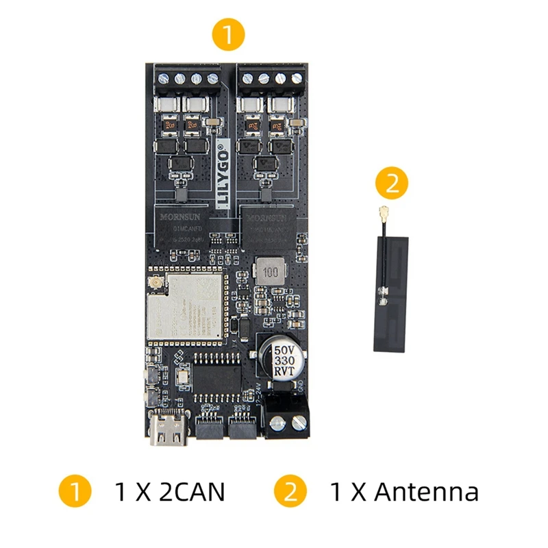 LILYGO T-2CAN ESP32-S3 Development Board Stand-Alone CAN Controller with SPl Interface 16MB FLASH / 8M PSRAM Wireless Module