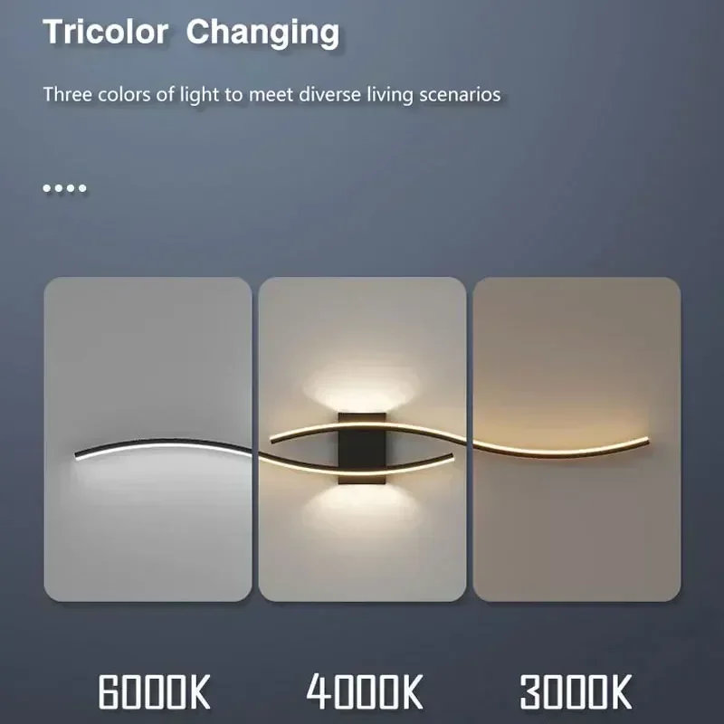 Nordic LED Wall Lights Wall Lamps for Bedside Bedroom Interior Black Gold White Wall Sconce Lighting Fixtures Stairs Aisle Home