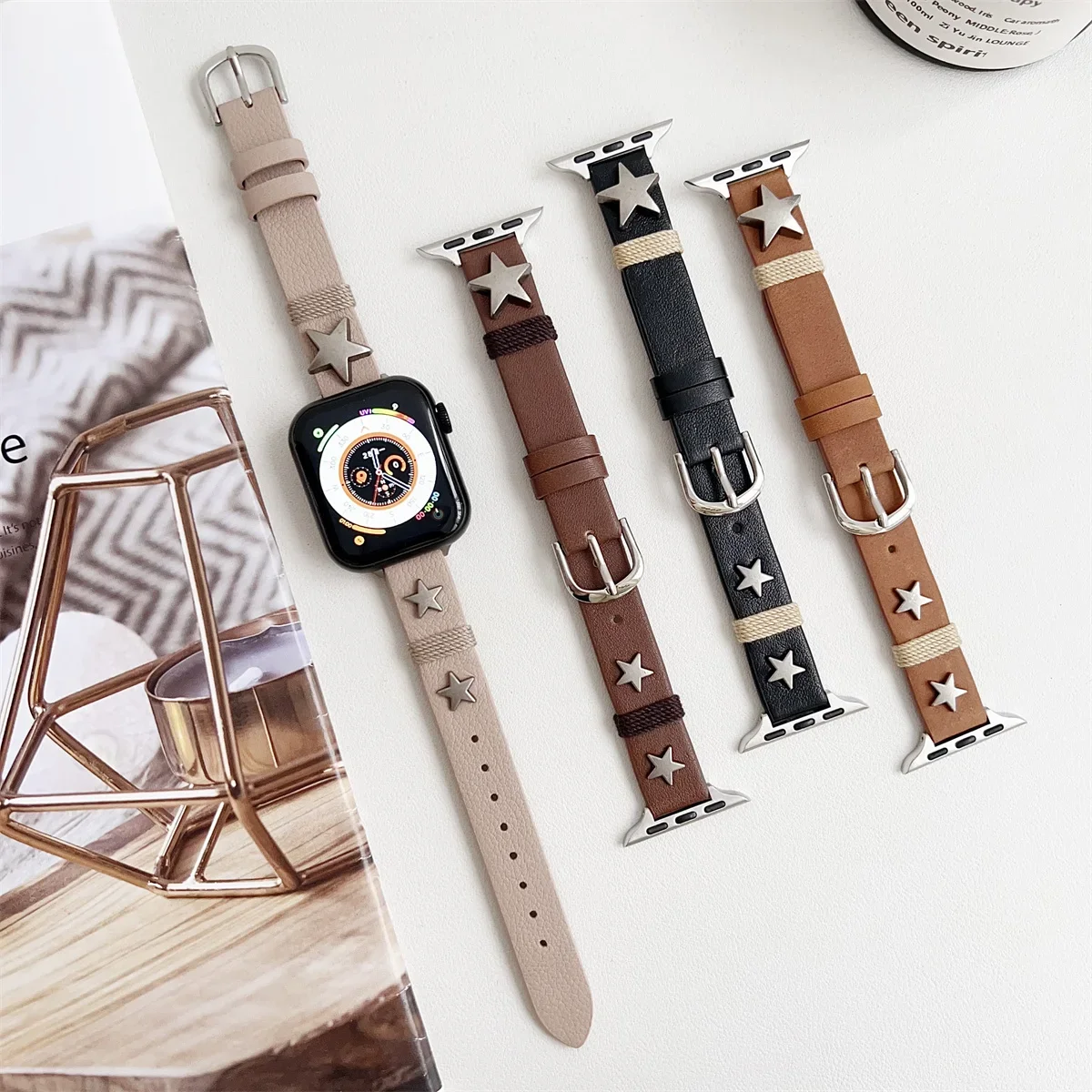 

Ремешок для часов Apple Watch 42/44/45/46/49 мм 40/41 мм из искусственной кожи, модный ремешок для часов серии Ultra2 серии 11/10/9/8/7/6