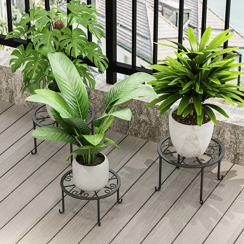 Floor-To-Ceiling Flower Pot Stand Iron Balcony Flower Stand Bonsai Stand Thick Vase Stand Single Floor Living Room Flower Stand