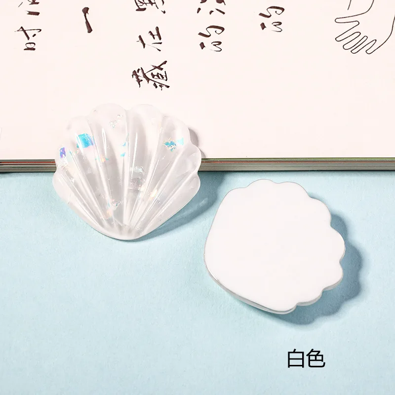 5Pcs New Resin Accessories Semi-Transparent Glitter Shell DIY Cream Glue Phone Case Stickers Storage Box Decoration Material
