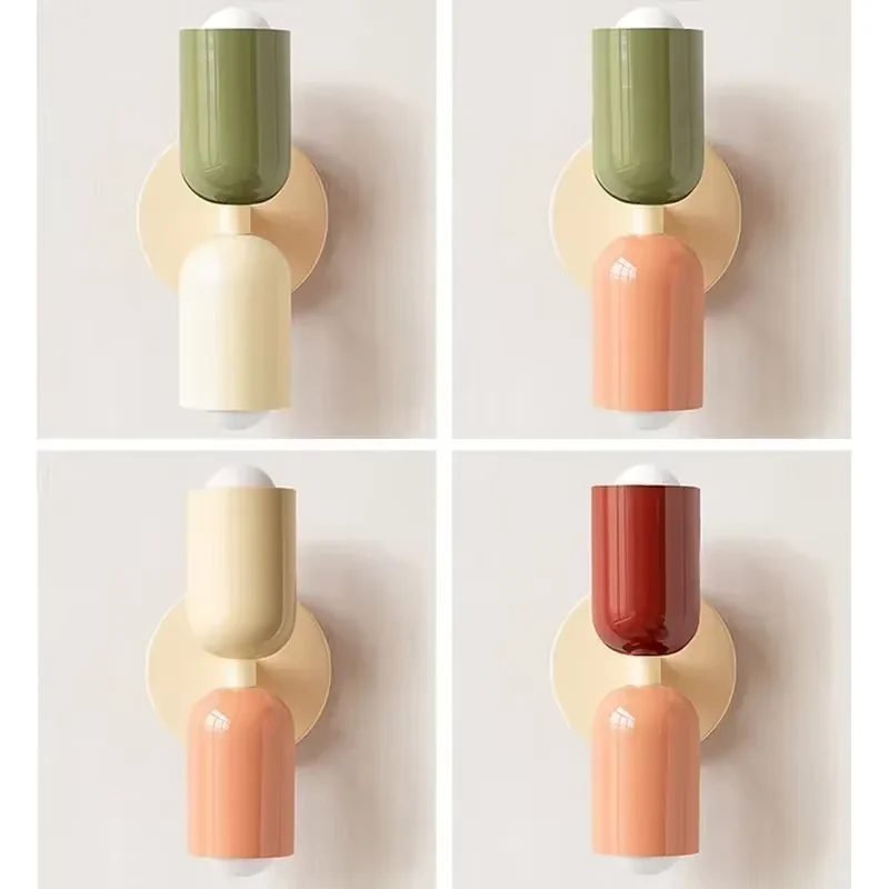 

Nordic LED Wall Lamp Minimalist Cream Double Heads For Balcony Bedside Bedroom Corridor Porch Decor Lighting Fixture Lustre