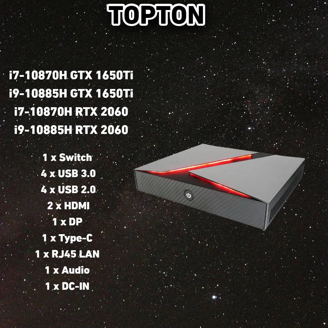 

Powerful Mini Gamin PC Nvidia RTX 2060 6G Intel i9 10885H i7 10870H DDR4 NVMe SSD Desktop Computer NUC Windows 11 4K UHD DP WiFi