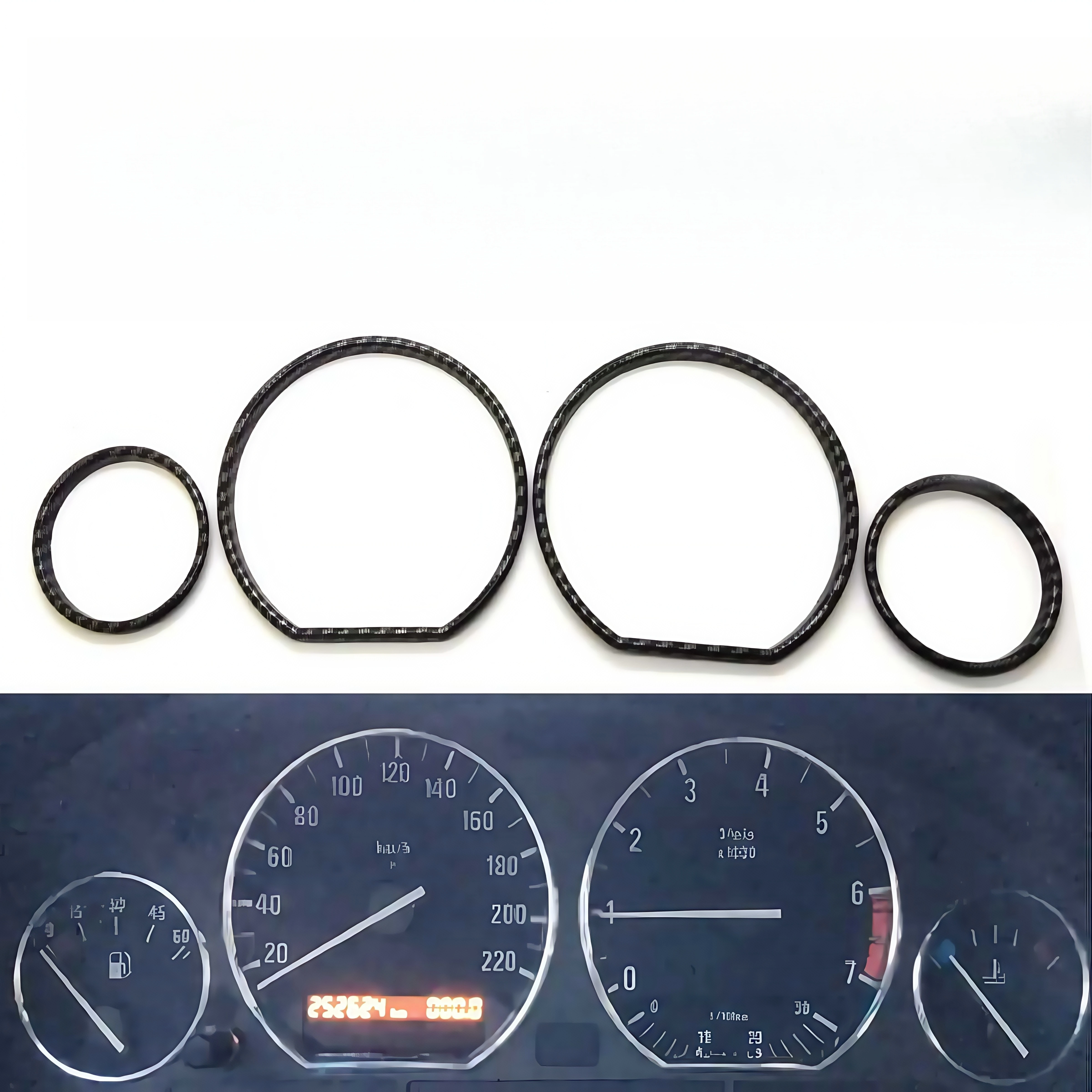 Carbon Fiber Style Speedometer Gauge Dial Ring fit For BMW E36 3 Series (92-99) / BMW Z3 (96-02) with VDO speedometer only
