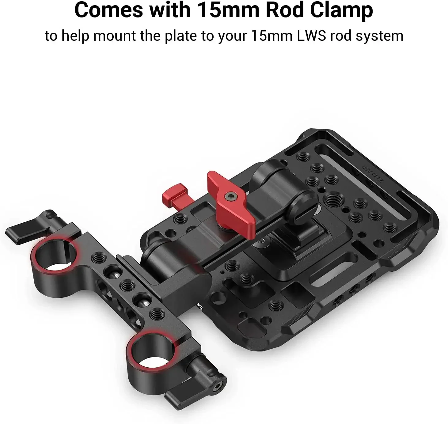 Piastra batteria per montaggio a V SmallRig con braccio regolabile con morsetto per asta da 15MM adattatore per piastra batteria con blocco a V Standard per alimentatore