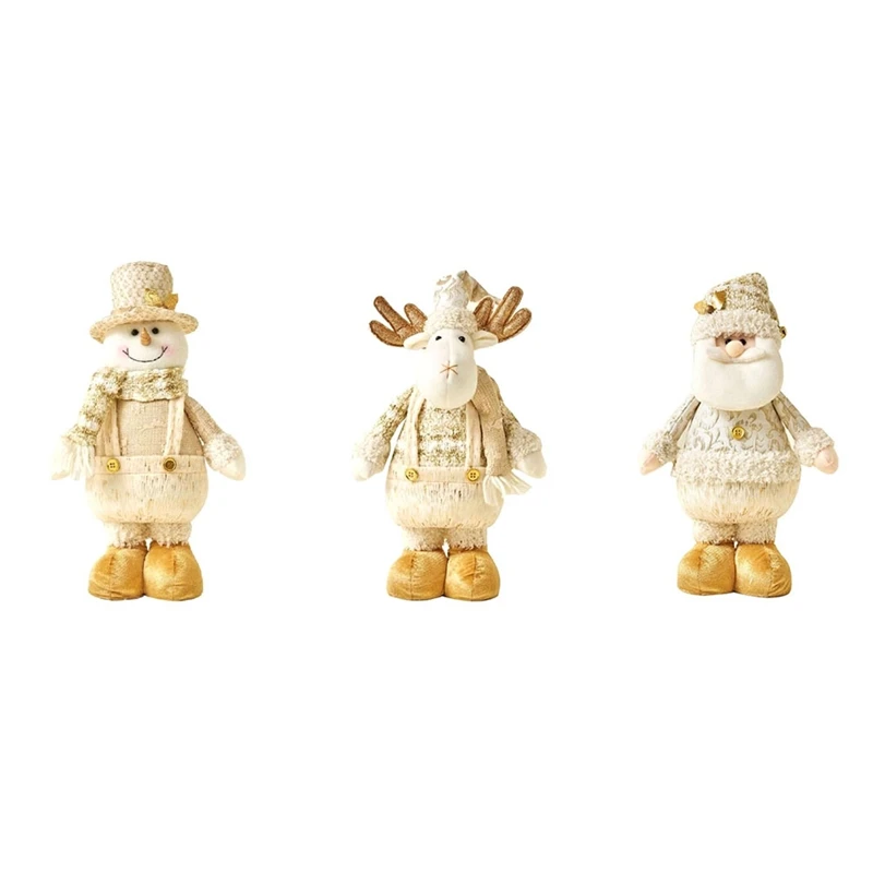 Santa Christmas Dolls Standing Figurines For Christmas Window Decoration Christmas Santa Dolls Figurine Holiday Decor A Durable