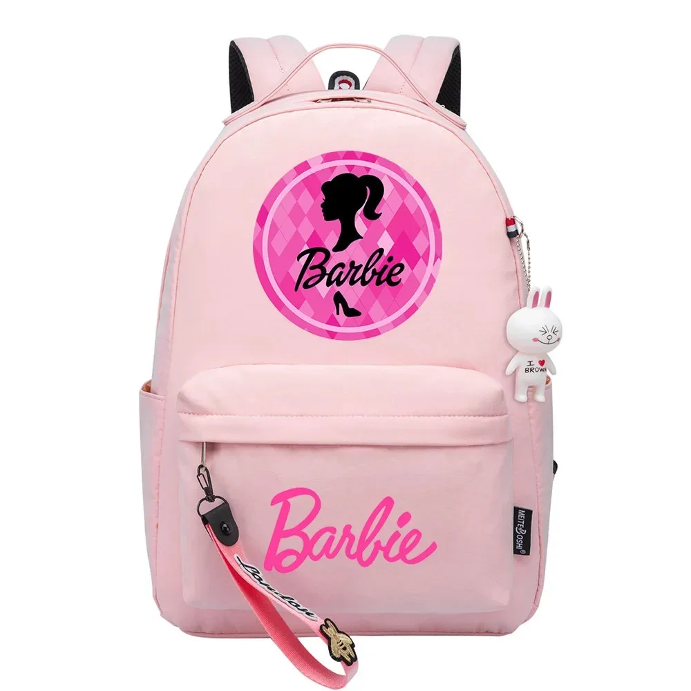 

MINISO Live-action Movie Barbie Peripherals Two-dimensional Student School Bag Casual Bunny Kawaii Backpack The Best Gift