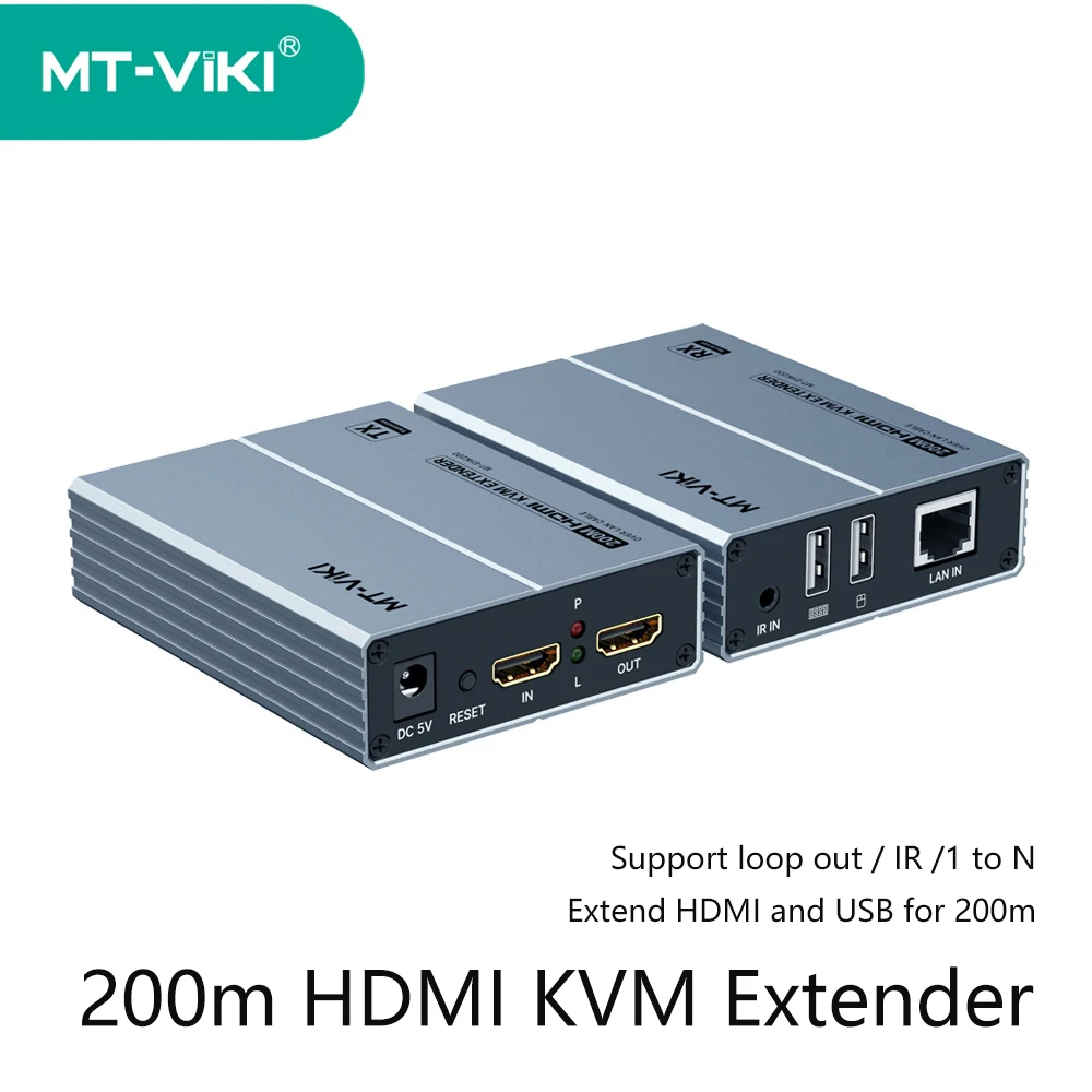 

MT-VIKI 200m HDMI KVM Extender 1080P Extend HDMI and USB over Single Cat6 UTP 650ft MT-EHK200