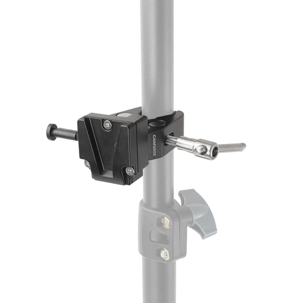 CAMVATE スーパー クランプ + ユニバーサル V ロック マウント クイック リリース アダプター DSLR カメラ バッテリー スーパー クランプ用