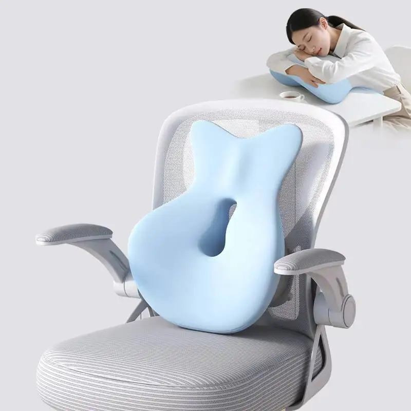 

Ergonomic Multifunctional Lumbar Support Nap Pillow For Office Reading And Bed Rest Office Chair Back Knitted Body Cushion