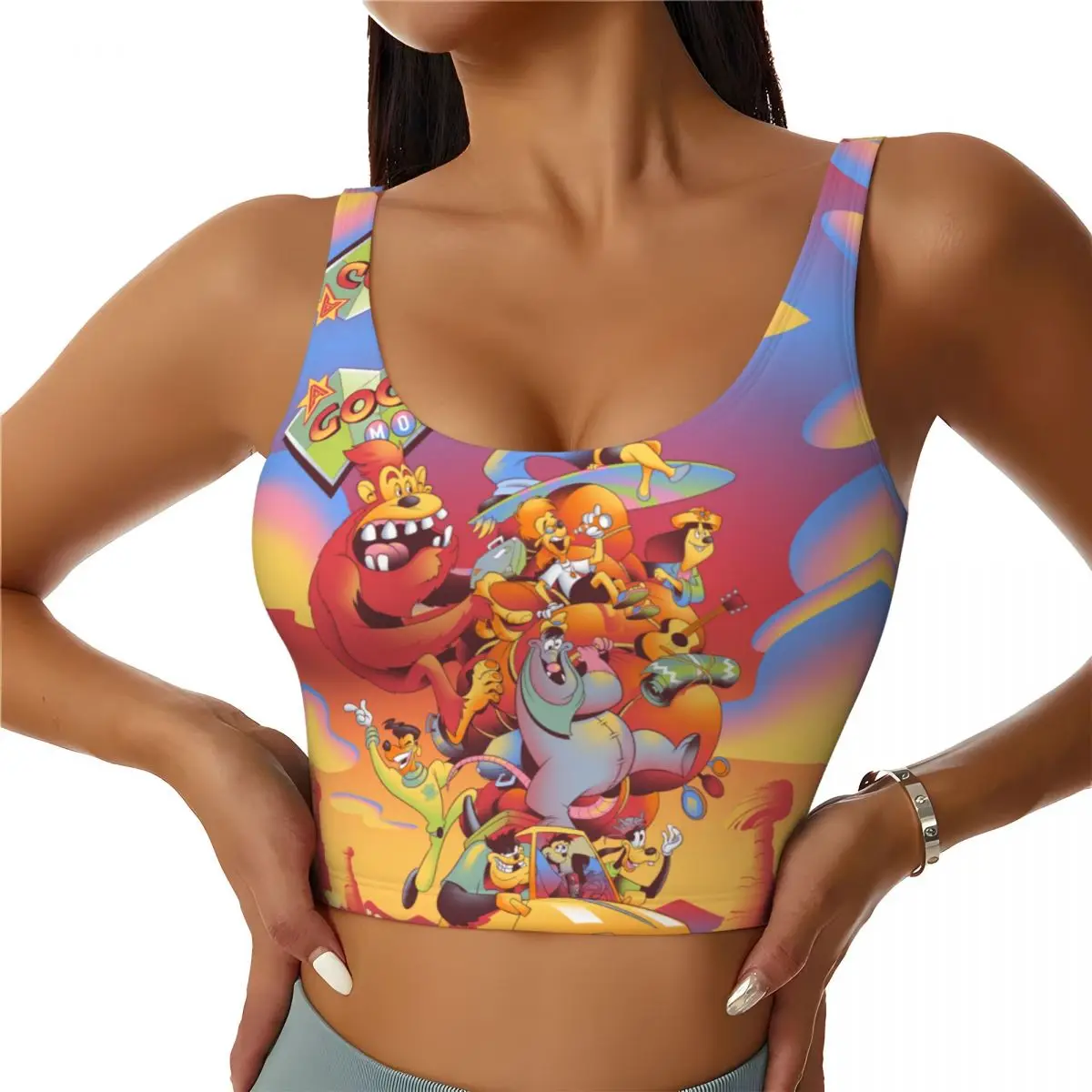 

Custom A GOOFY MOVIE Sports Bra Women's High Impact Workout Yoga Crop Top