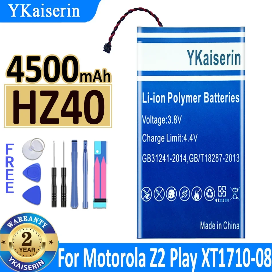 4500mAh YKaiserin battery HZ40 For Motorola MOTO Z2 Play XT1710-08 XT1710 XT1710-06 XT1710-09 XT1710-11 Replacement Bateria