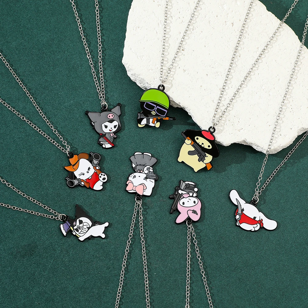 سانريو أنيمي الكرتون سلسلة قلادة قلادة الإبداعية مضحك لطيف قلادة العصابات وكيل مرحبا كيتي كورومي قلادة هدية #3