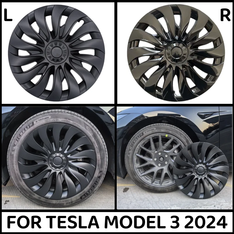 

4PCS HubCap for New Tesla Model 3 Highland 2024 18 Inch Performance Replacement Wheel Cap Automobile Full Rim Cover Accessories