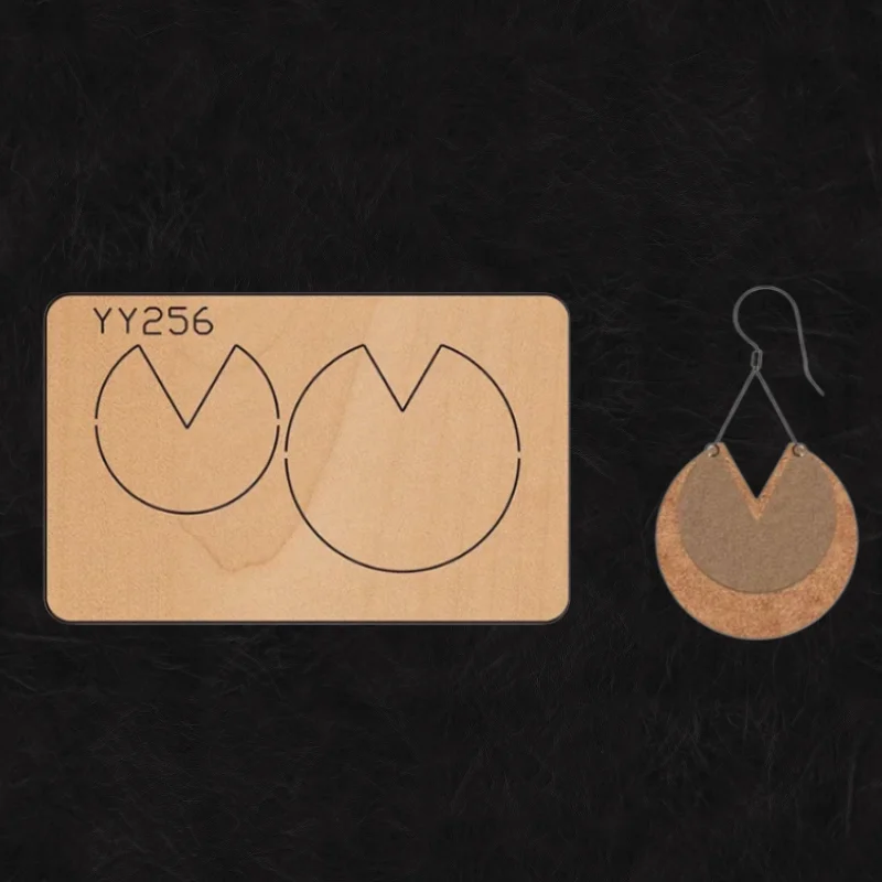 YY256 Stacked Leaf Shaped Earrings Cutting Die, Japan Steel Blade Wooden Mold Leather Craft Tool