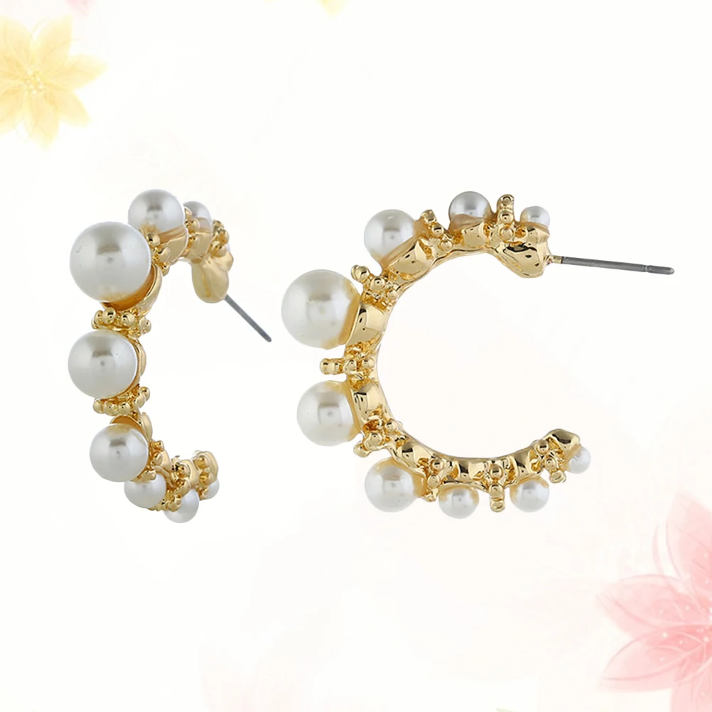 

Pearl Earrings Charming Stud Eardrop Fashion Jewelry Decor Lightweight Durable Long Lasting Unique Design Gift for Women