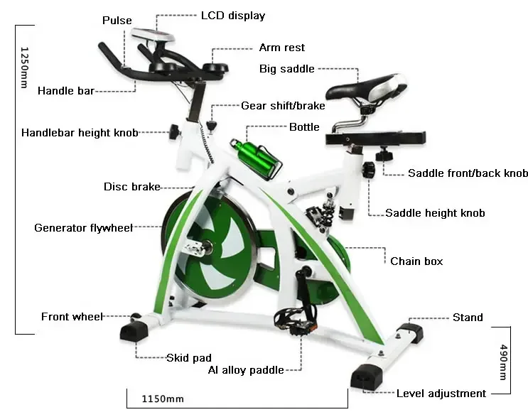 Belt-drive Exercise Bicycle Pedal Power Generator