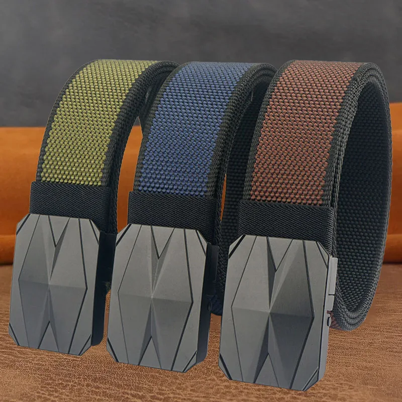 3.8cm Commuting Polyester Double-Sided Color Belt For Men Women Tactical Training High-Quality Hunting And Travel Fashion Belt