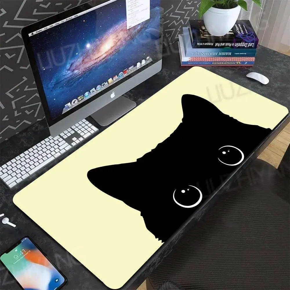 Alas Mouse Kepala Kucing Lucu Alas Mouse Komputer Baru XXL Alas Keyboard Gamer Karpet Kantor Lembut Alas Meja Alas Mouse Panjang untuk Desktop
