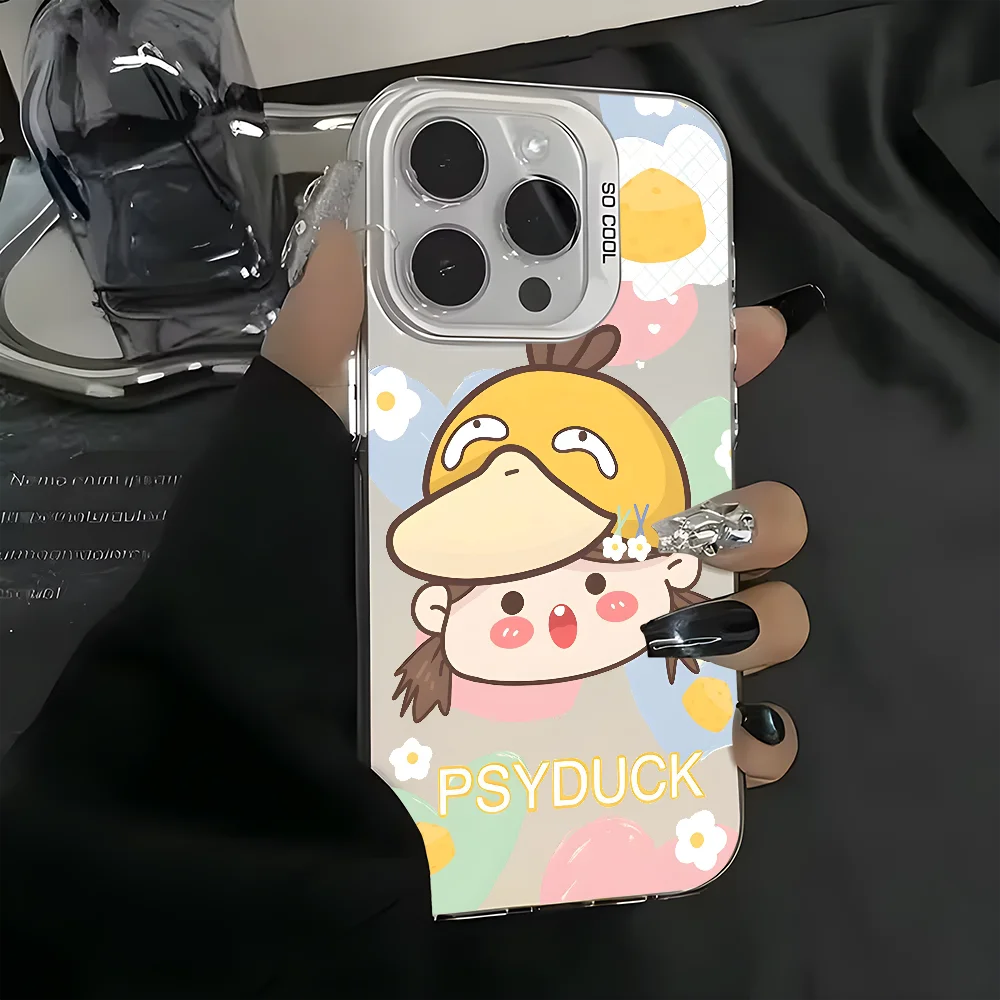 Cute Cartoon Yellow Duck Phone Case For iPhone 16 15 14 13 12 11 Pro Max White Ultra-thin Soft Candy Abrazine Funda