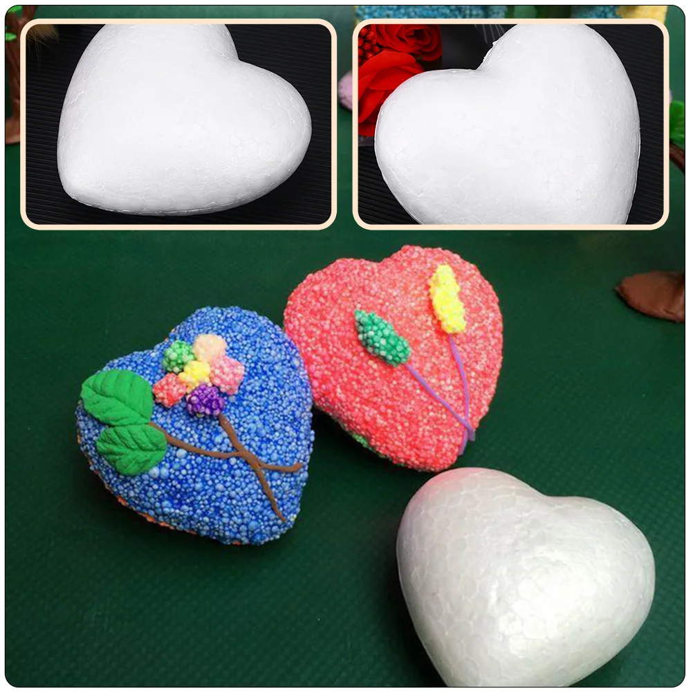 

12 Pcs Peach Heart Foam Decoration White Crafts Christmas Ornament DIY Decorate Child