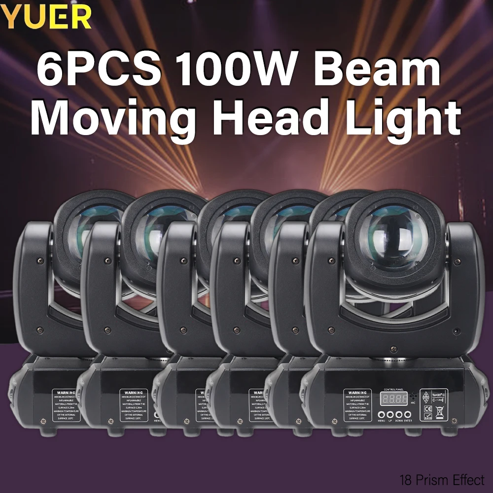 NEW 18 Prisms Moving Head 0sram LED 100W Beam DMX Light WIth 8 Colors Rotating Prism Effect Sound Arrive For DJ Party Club Event