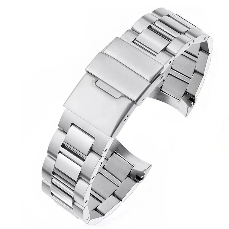 

PCAVO Curved End Stainless steel Watch Strap for Longines master Conquest HydroConquest L3.642.4 L3.781.4 Bracelet Accessories