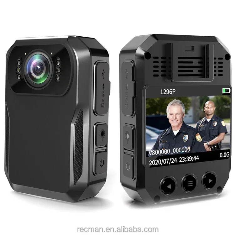 2025HD 1296P Digital Video Recorder Camera Body for Cop Law Enforcement Equipment Night Vision Wearable Body Worn Camera GPS