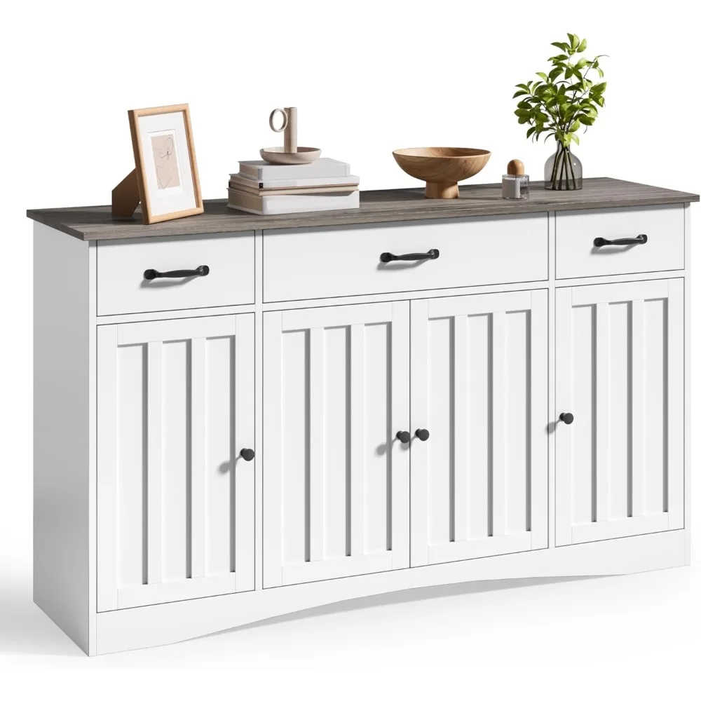 Aparador Buffet con almacenamiento, aparador de cocina moderno y cafetería con cajones y puertas, mesa Buffet de madera para Di