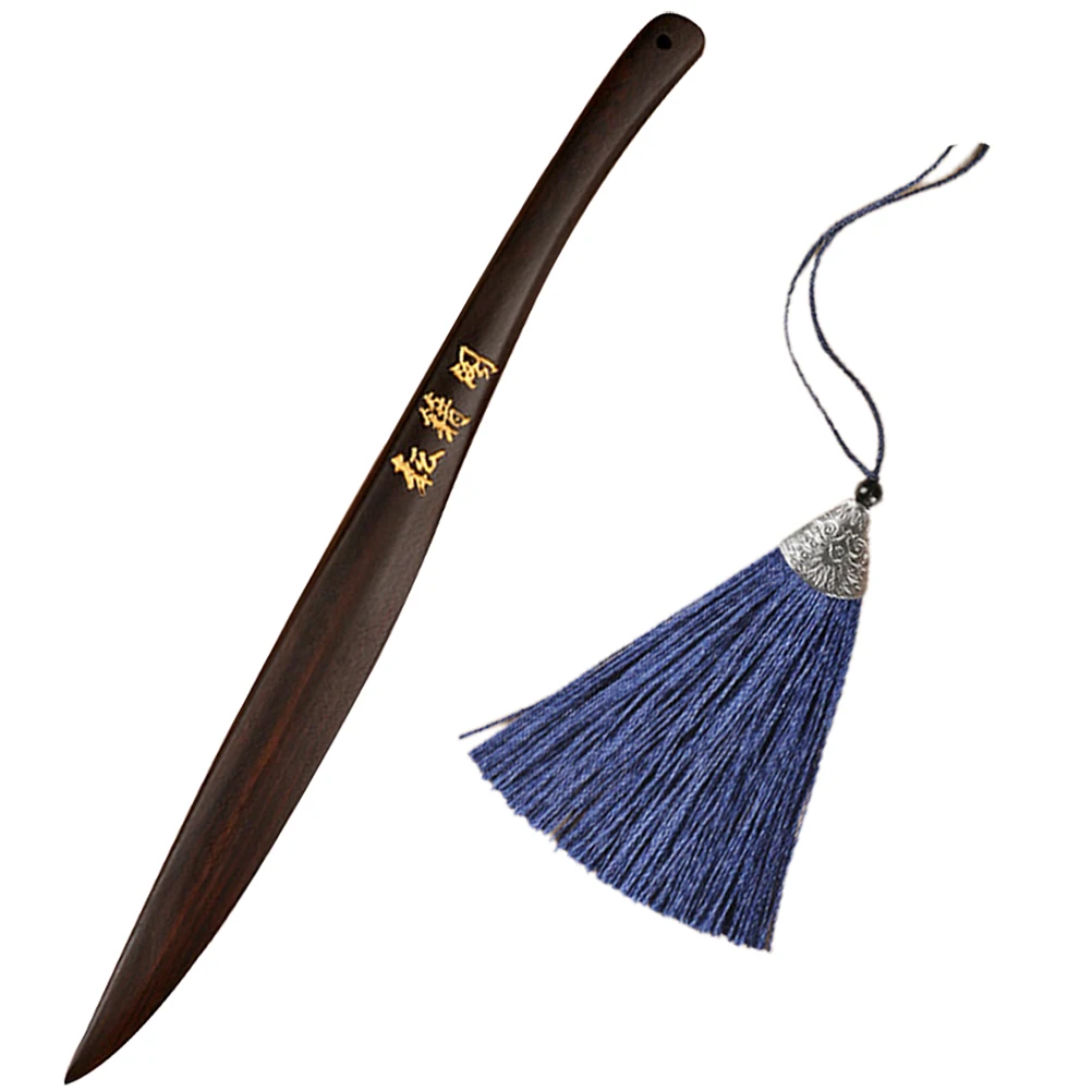

Wooden Paper Black Branch Wood Tearing Ruler Perforation Tool Fringe Office DIY Art Handmade Envelope Slide Letter Opener