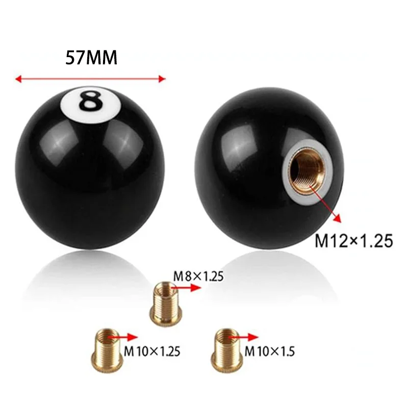 Shift Knob Black 8 Ball Billiard Acrylic Gear Shift Lever Shift Knob/Universal Fit Compatible Manual Car Transmission Accessory view 6