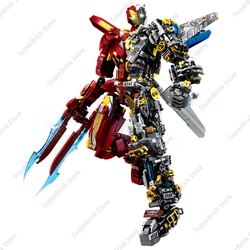 Super Hero Iron Man Mecha Robot Building Block Model Toys Classic Marvel Movie Figurine level Bricks Children's puzzle Gifts