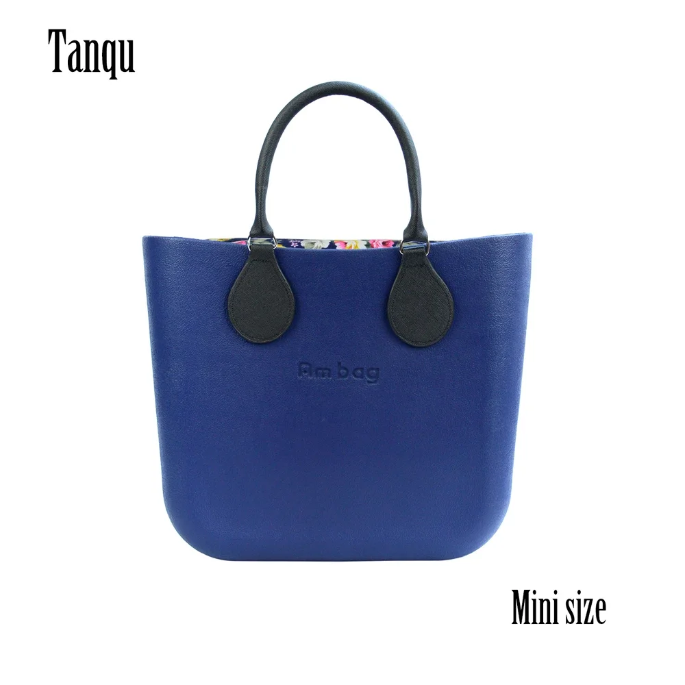 

AMbag Obag O Bag Style Waterproof Mini EVA with Zip-up Colorful Lining Inner Short PU Leather Handles Women Totes DIY Handbag