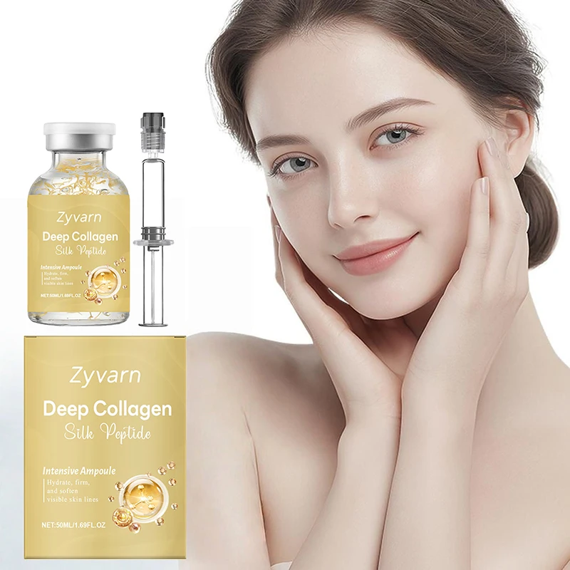 Collagen Silk Peptide Ampoule Essence Long-lasting Hydration Reduces Fine Lines Enhances Facial Radiance Korean Skincare Essence