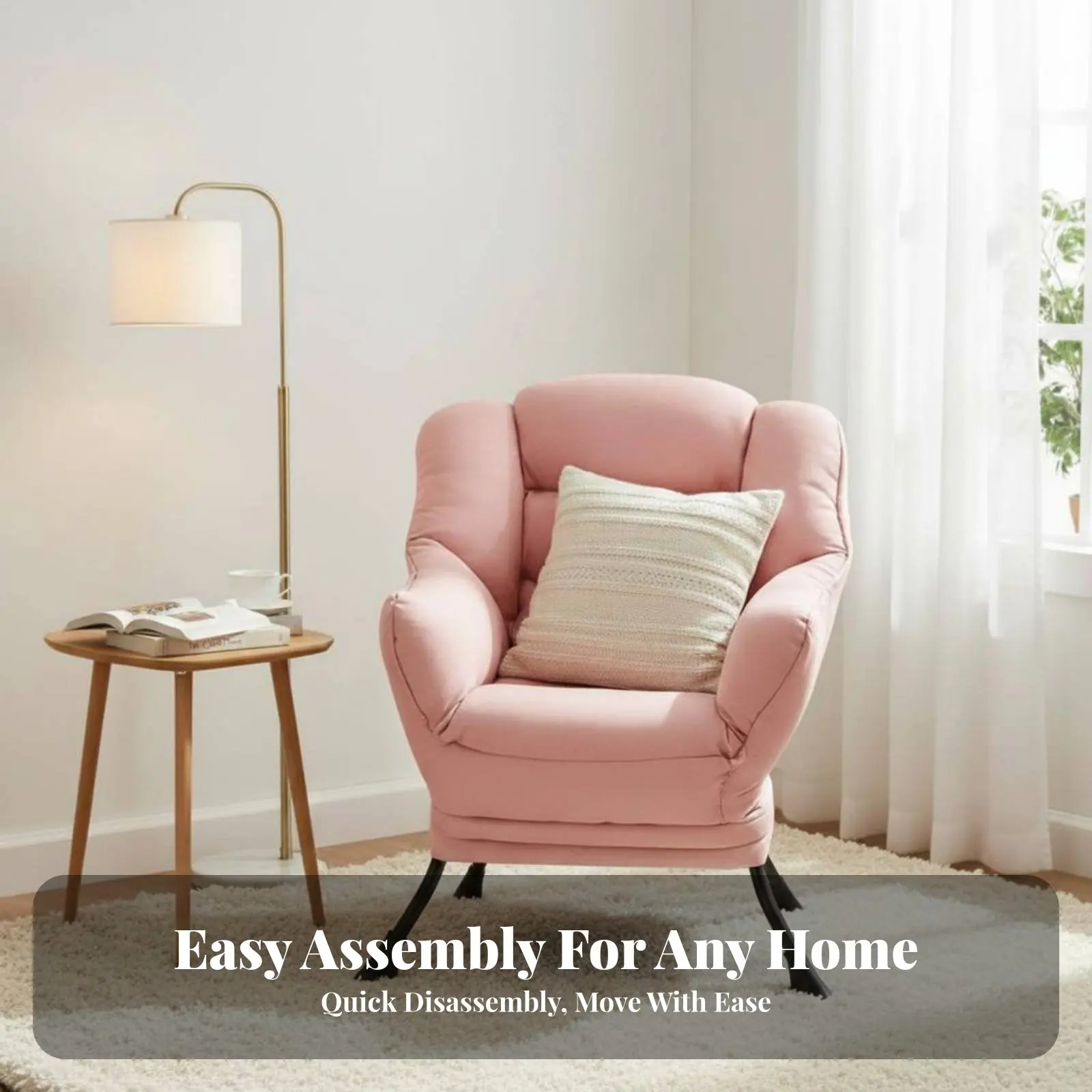 

Upholstered rotating Armchair Comfortable Home Furniture Ergonomic Support Plush Padding for Adults, Homeowners