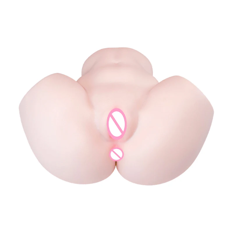 Realistic Big Butt Male Masturbator Double Channel Vagina Anal Jelly Soft TPE Plump Fleshy Texture Adult Sex Toys for Men